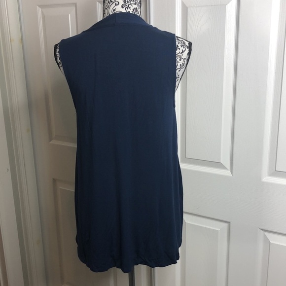 Soft Surroundings Shirt Blue Flowy Sleeveless Top M Bohemian - Picture 3 of 5